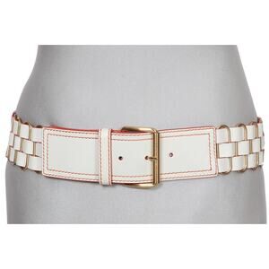 Celine white leather belt
